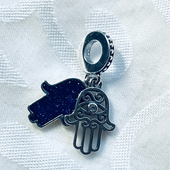 🧿 NWOT Blue Evil Eye Hamsa Hand Charm ✨ - Picture 3 of 12
